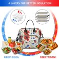 thumbnail image 4 of OBREWU Pioneer Flower Women's Insulated Leakproof Large Lunch Bag, Oxford Cloth, 4 of 7