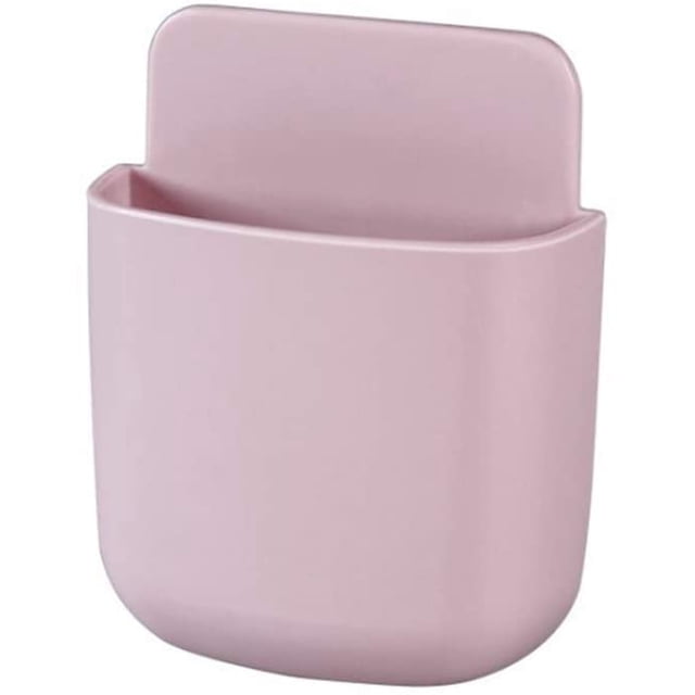 1 Pack Boîte de Rangement Murale Non Perforée pour Articles Ménagers Quotidiens, Adaptée pour Placer Toutes Sortes de Télécommandes, Stylos, Notes Post-it, Téléphones Portables et Autres Petits Objets (Rose)