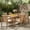 Light Teak + Beige Cushion, variant on Christopher Knight Home Rustic Acacia Wood Outdoor Dining Set with Table for 6, Dark Brown