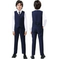 thumbnail image 2 of Boys Suit for Kids Tuxedo Vest and Pants Set with Shirt Tie and Bowtie Formal Dresswear, 2 of 11