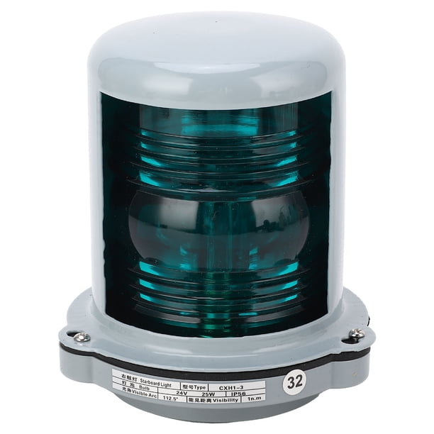 Luces De Navegación Para Barcos Luz De Ancla LED, 25W DC 24V 1NM Visibilidad Luz De Señal Verde Luces De Navegación De Estribor Marino LED Luces De Mástil LED Impermeables Para Barcos De 12M Pontón Ma