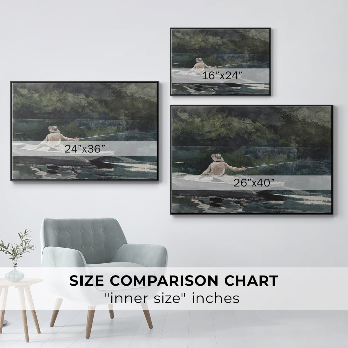 Vintage Landscape-CCCXLIX By Wexford Home Framed in Black Wood Gallery Wrapped Canvas 17 in. x 25 in.
