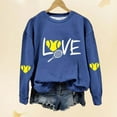 thumbnail image 5 of Baberdicy Sweatshirt for Women, Women's Love Tennis Casual Hoodie Long Sleeve Sweatshirts Soft Printed Shirts Women's Winter Sweatshirt Tops Pullover Sweaters for Women Blue, 5 of 6