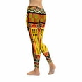 thumbnail image 2 of SUNENAT African Artwork Woman with Jar Orange Stretchy Capri Leggings Skinny Yoga Pants L, 2 of 4