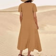 thumbnail image 5 of LEBONYARD Womens Dresses Clearance under $5.00,Young Adult Dresses Fashion Casual,Women's Summer Solid Color Casual Sleeveless Round Neck Pocket Dress Beach Casual Maxi Sundress Orange S, 5 of 5