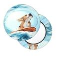 thumbnail image 2 of Lsque dog surfing on surfboard Pattern Round Bar chair cushion covers Velvet Fabric Premium Comfort Protects from Scratches and Stains for 14-17 Inch Chair-12 inch, 2 of 7
