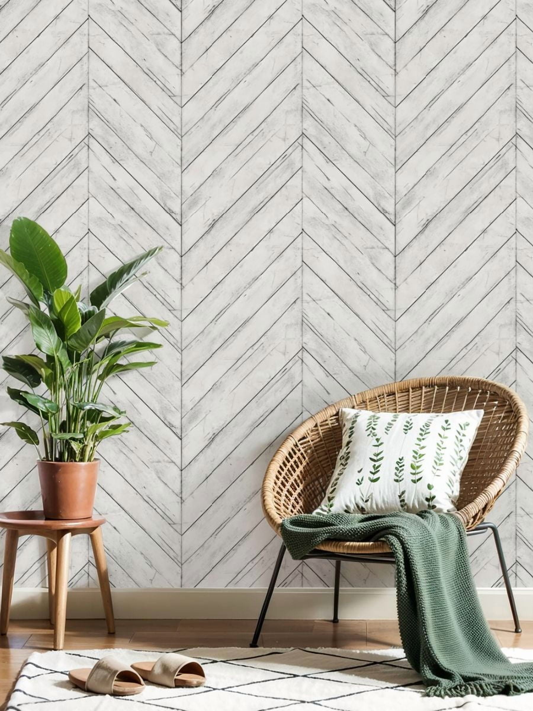 Vintage Peel and Stick Wallpaper White Wood Rustic Texture Wall Mural 23.6in x 9.8ft Self Adhesive Removable Wall Paper Renter Friendly Wallpaper for Nursery Bedroom Cabinets