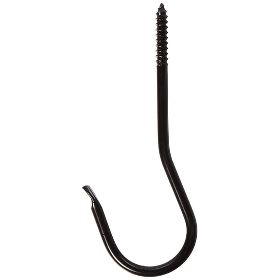 Panacea Forged Threaded J Hook - Steel, Screw-In, Black - 1 Pack, 6 Inch