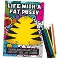 thumbnail image 1 of Maad Life With A Fat Pussy - Funny Gift for Cat Lovers, White Elephant Idea - Includes 12 Colored Pencils - Adult Coloring Book, 1 of 4
