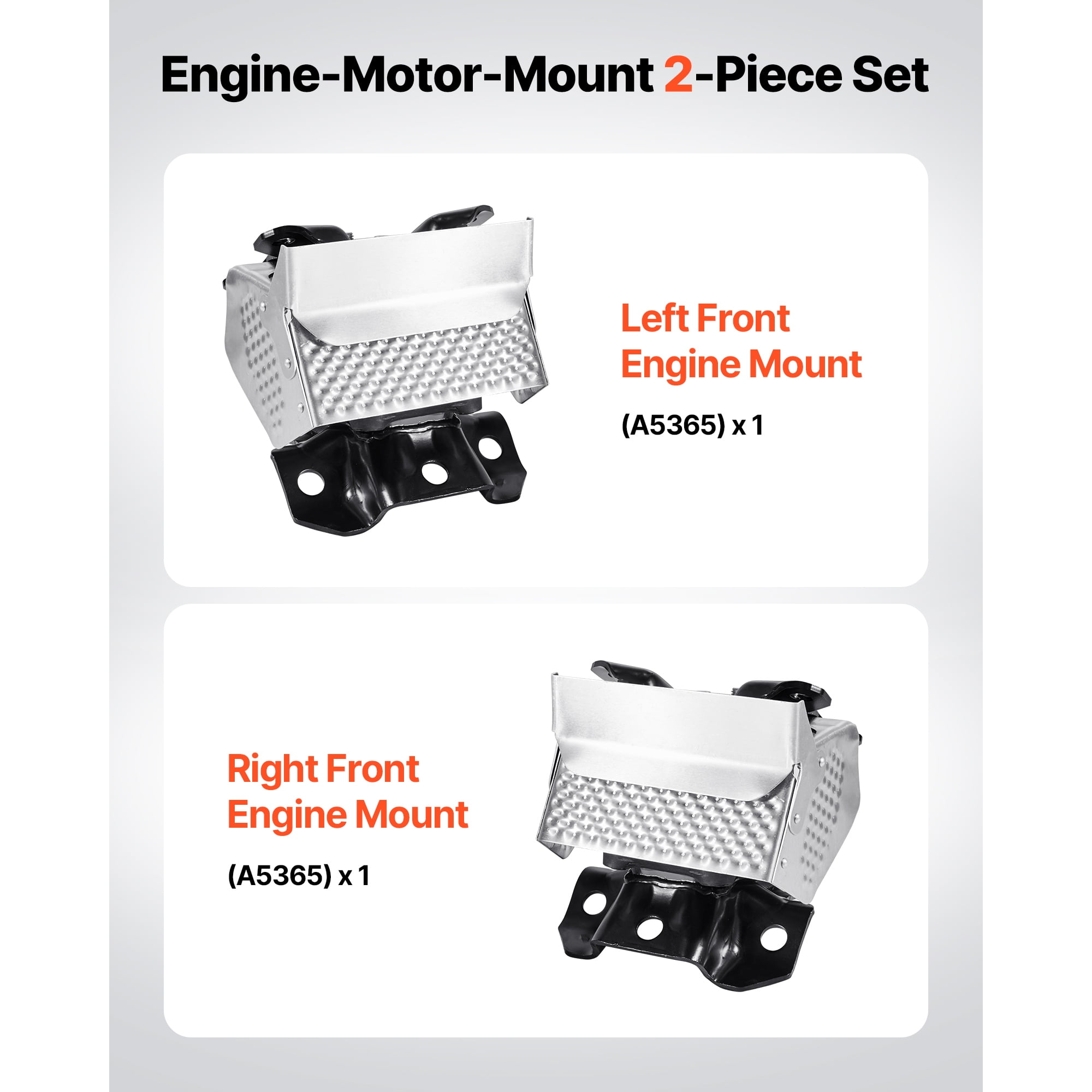 KFFKFF Engine Motor Mount Kit Replacement, Set of 2, Compatible with 2007–2013 Chevrolet Silverado 1500 5.3L V8, Replace OE# A5365, A5365, Provides Stable Support, Left and Right Front Mounts