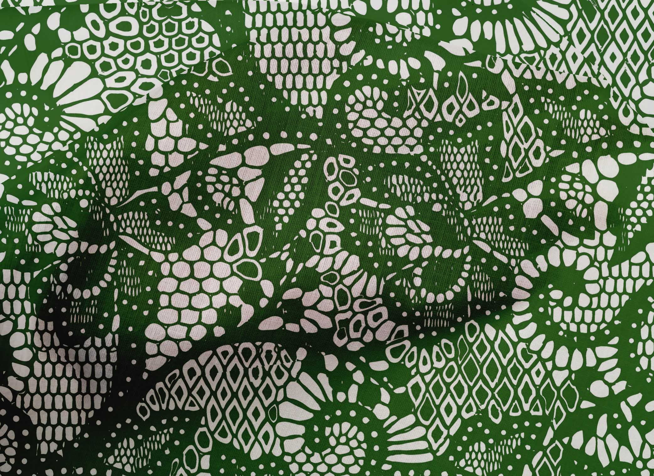 oneOone Cotton Cambric Dark Green Fabric Lace Floral Sewing Craft Projects Fabric Prints By Yard 56 Inch Wide