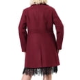 thumbnail image 3 of Unique Bargains Juniors' Plus Size Single Breasted Cinched Waist Long Coat, 3 of 6