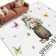 thumbnail image 2 of Groundhog 5'x7' Area Rug, Spring Floral Butterfly Botanical Washable Non-Slip Soft Rugs, Low-Pile Large Carpet for Living Room Bedroom Dining Room, Non-Shedding Accent Rug, 2 of 9