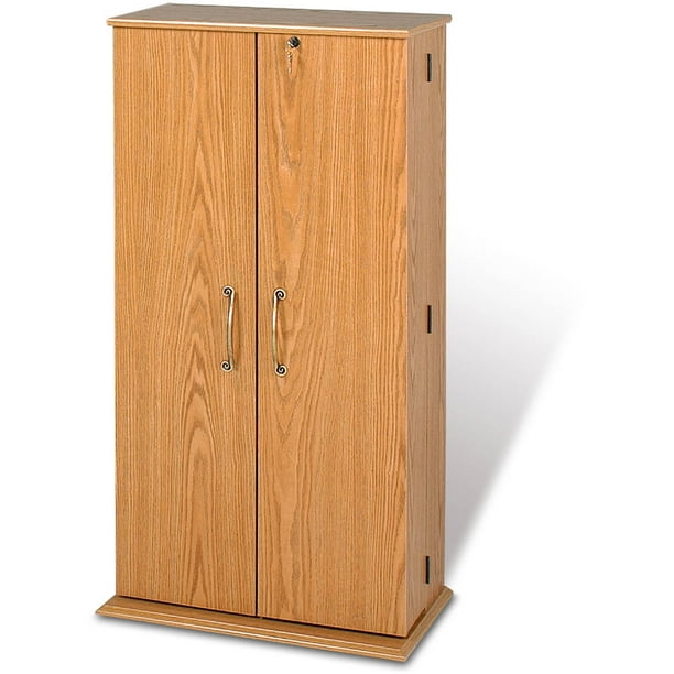 Tall Locking Media Storage Cabinet Brown Walmart Com Walmart Com