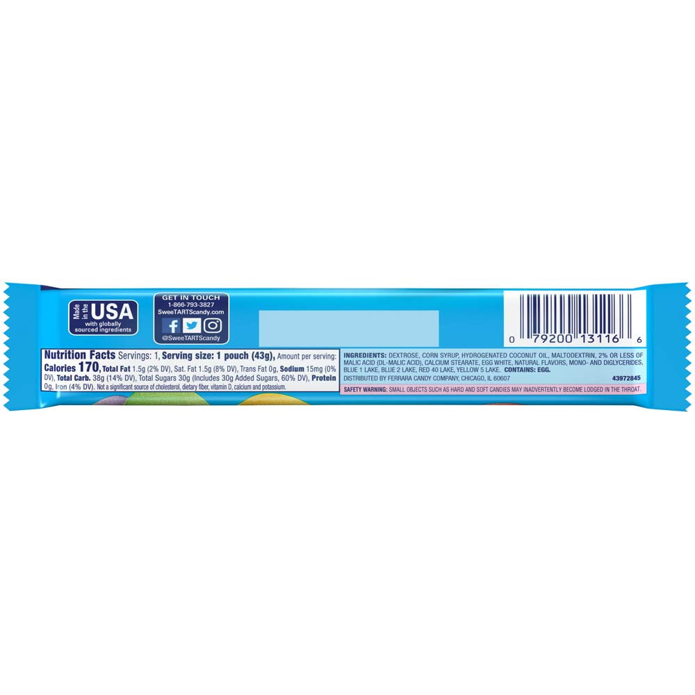 SweeTARTS Giant Chewy Candy 1.5 Ounce Packets,(Pack of 36) - Walmart.com