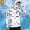 C_White, variant on Men's UPF 50+ Blue White Shark Print Sun-Shirt, Hooded Neck Cover & Extended Cuffs for offshore angling work White XL