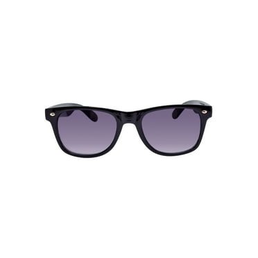Mens Plastic Wayfarer Black Frame Smoke Lens Sunglasses