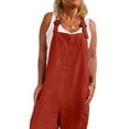 thumbnail image 2 of JustVH Women's Cotton Blend Adjustable Strap Relaxed Ankle-Length Jumpsuit, 2 of 4
