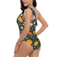 thumbnail image 4 of Picia Pumpkin Pattern Women's One Piece Swimsuits,One Shoulder Swimwear Asymmetric ,Ruffle Monokinis Bathing Suits,High Waisted Flattering Bathing Suits-Large, 4 of 8