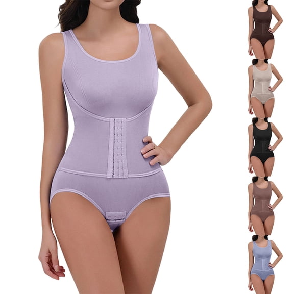 Waist Trainer Bodysuit for Women Abdomen Control Butt Lifting Compression Shapewear Breathable Underwear Breathable Shapewear with Wide Straps - High Waist Tummy Control Body Shaper Black L