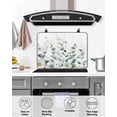 thumbnail image 4 of Large Induction Cooktop Protector Mat Spring Floral Stove Top Covers for Electric Stove, White Daisy Watercolor Leaves Pastoral Decorative Stove Burner Cover Mats, Glass Top Stove Cover, 4 of 7