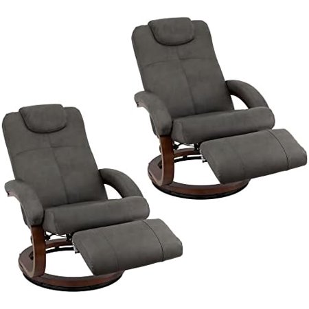 RecPro Charles 28" RV Euro Chair Recliner Modern Design RV Furniture RV Recliner (2 Chairs, Gunmetal)
