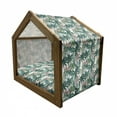 thumbnail image 2 of Palm Tree Pet House, Dreamy Abstract Jungle Foliage Rainforest Growth with Double Exposure Effect, Outdoor & Indoor Portable Dog Kennel with Pillow and Cover, 5 Sizes, Multicolor, by Ambesonne, 2 of 5