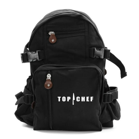 Top Chef Logo Army Sport Heavyweight Canvas Backpack (Best Crossover Bags For Travel)