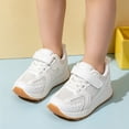 thumbnail image 4 of pwidon Toddler Velcro Sneakers Breathable Non Slip Gum Sole Casual Walking School Shoes for Boys Girls White 26, 4 of 7