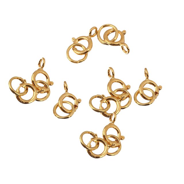 10pcs Joyería de Plata Resultados Elástico Redonda 5mm # 1 Sunnimix cierre de mosquetón anillo