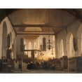 thumbnail image 2 of Johannes Bosboom 24x20 Black Ornate Framed Double Matted Museum Art Print Titled: A Service in the Geertekerk, Utrecht (1852), 2 of 5