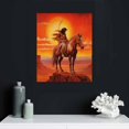 thumbnail image 4 of Nawypu Wall Art Canvas Framed End Of The Trail Native Indian Modern Print Posters Vintage Canvas Paintings Wall Decor For Cafe Farm Bedroom Bathroom Theater Framed, 4 of 4