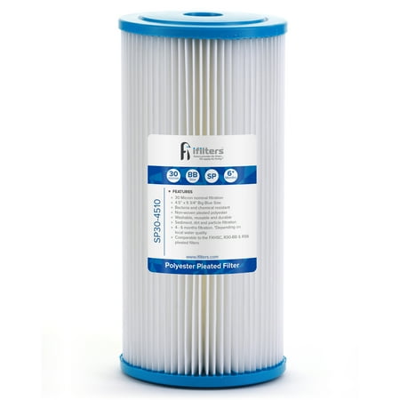 

Sediment Pleated Water Filter City or Well Water Washable 4.5 x 10 30 Micron