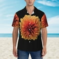 thumbnail image 4 of Easygdp Orange Dalia Men'S Summer Casual Short Sleeve,Short Sleeve Button-Down Shirt, Lapel Loose Breathable Hawaiian Short Sleeve - Small, 4 of 9