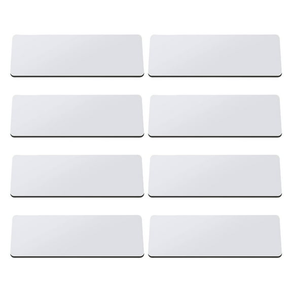 8Pieces Name Badge Pin Writable White Name Label with Brooch Pin Sublimation Name Badges with Pin for Office