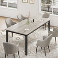 thumbnail image 1 of Eastvita 6-8 Person Dining Table Farmhouse Large Rectangular Kitchen Table with Sturdy Metal Legs for Small Kitchens/Dining/Office Areas, 1 of 6