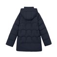 thumbnail image 6 of HAPIMO Women Quilted Coat Midi Length Long Sleeve Puffer Jacket Solid Detachable Hooded Padded Coats Thick Warm Winter Outerwear Pockets Button Cotton Black L, 6 of 7