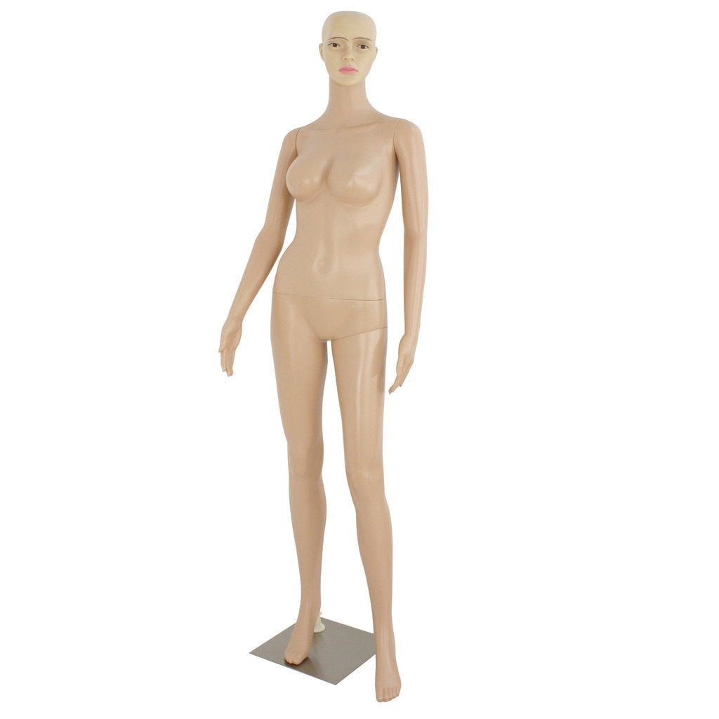 Female Mannequin Plastic Full Body Display Head Turn Dress Form w/Base Women 69" 