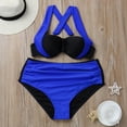 thumbnail image 3 of BONIXOOM One Piece Swimsuit Women Tankini None Solid Bikinis Bikini Summer Swimwears on Clearance Blue Size 6, 3 of 9