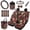 Rose Skull, variant on HUISEFOR 15 Packs Cow Print Bow Car Seat Cover Full Set Scratch-Resistant Including Steering Wheel Cover, Belt Cover, Breathable, Non Slip, Easy Installation, Fit for Most Cars, Auto, SUVs