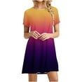 thumbnail image 2 of ZHUGeLI Dresses for Women 2024 Women's Summer Casual T-Shirt Dress Short Sleeves Swing Boho Beach Cover Up Casual Midi Dress, 2 of 6