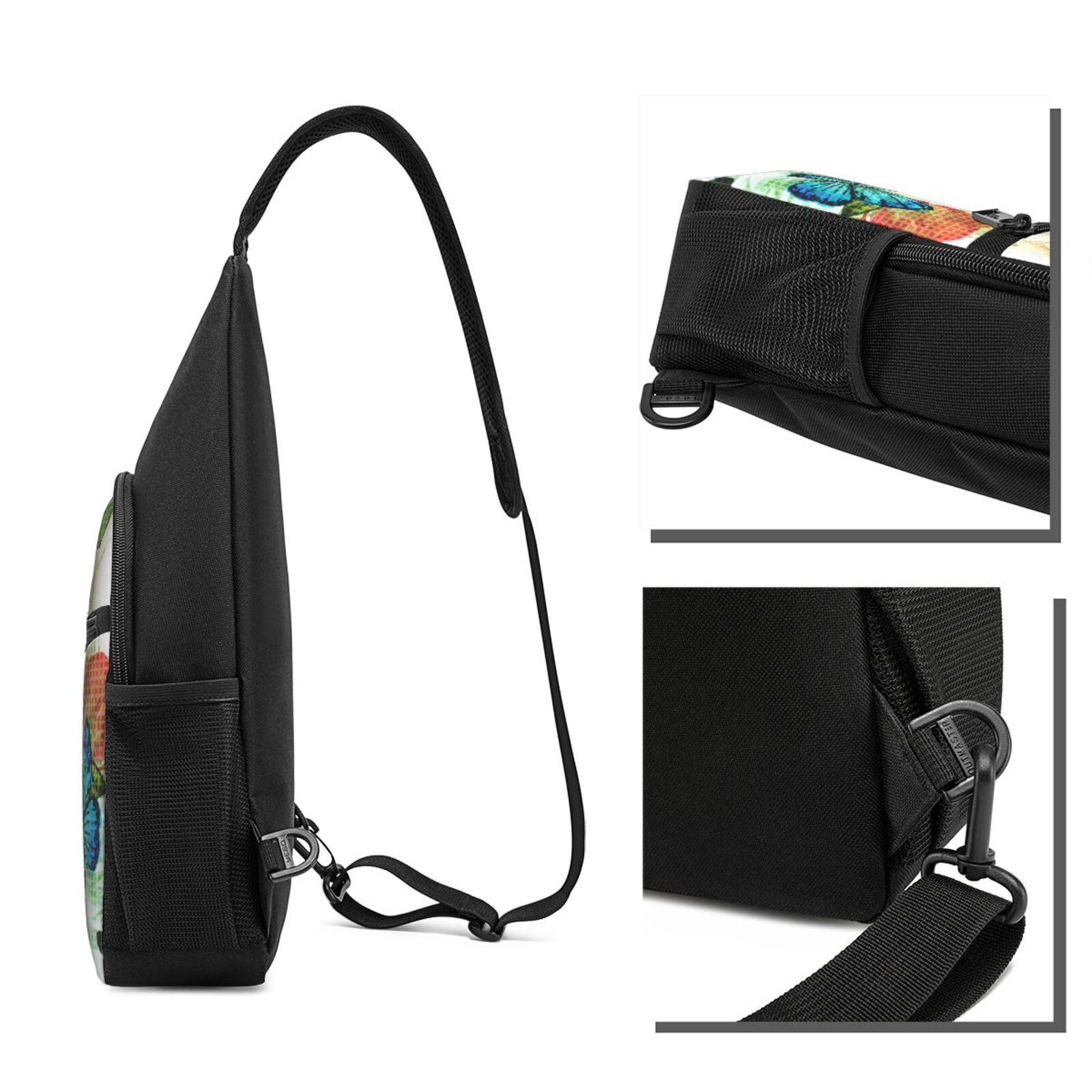 Xecao's Floral Vintage Print Sling Bag: A Versatile Chest, Shoulder, and Crossbody Backpack for Casual Days Out, Perfect for Both Men and Women