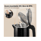 thumbnail image 5 of Jarra Electrica De Doble Capa Con Apagado Automático 2 litros Belug Negro, 5 of 5