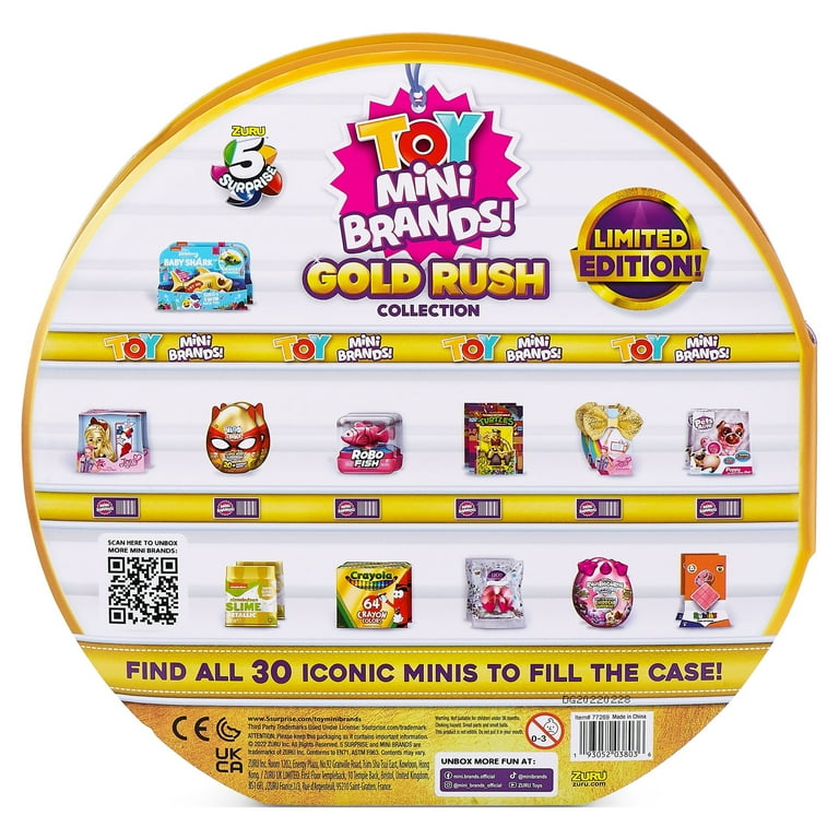 5 Surprise TOY Mini Brands Limited Edition Gold Rush Collection Exclusive  Collector Case Includes 5 Minis Zuru Toys - ToyWiz