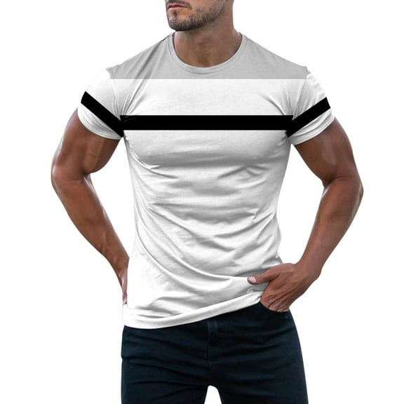 Sngxgn Men's Fit Short Sleeve T-Shirt Crewneck Lightweight Tee Shirts for Men Workout Casual(White,M)