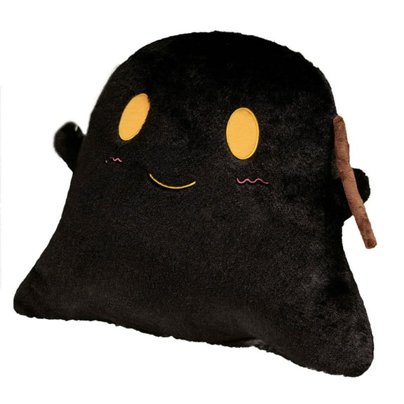 Wizlet Halloween Decor Throw Pillows, Cute Ghost with Scythe-Wielding, Black and white Halloween Ghost Decor, Soft Cozy, Decorative Functional Black