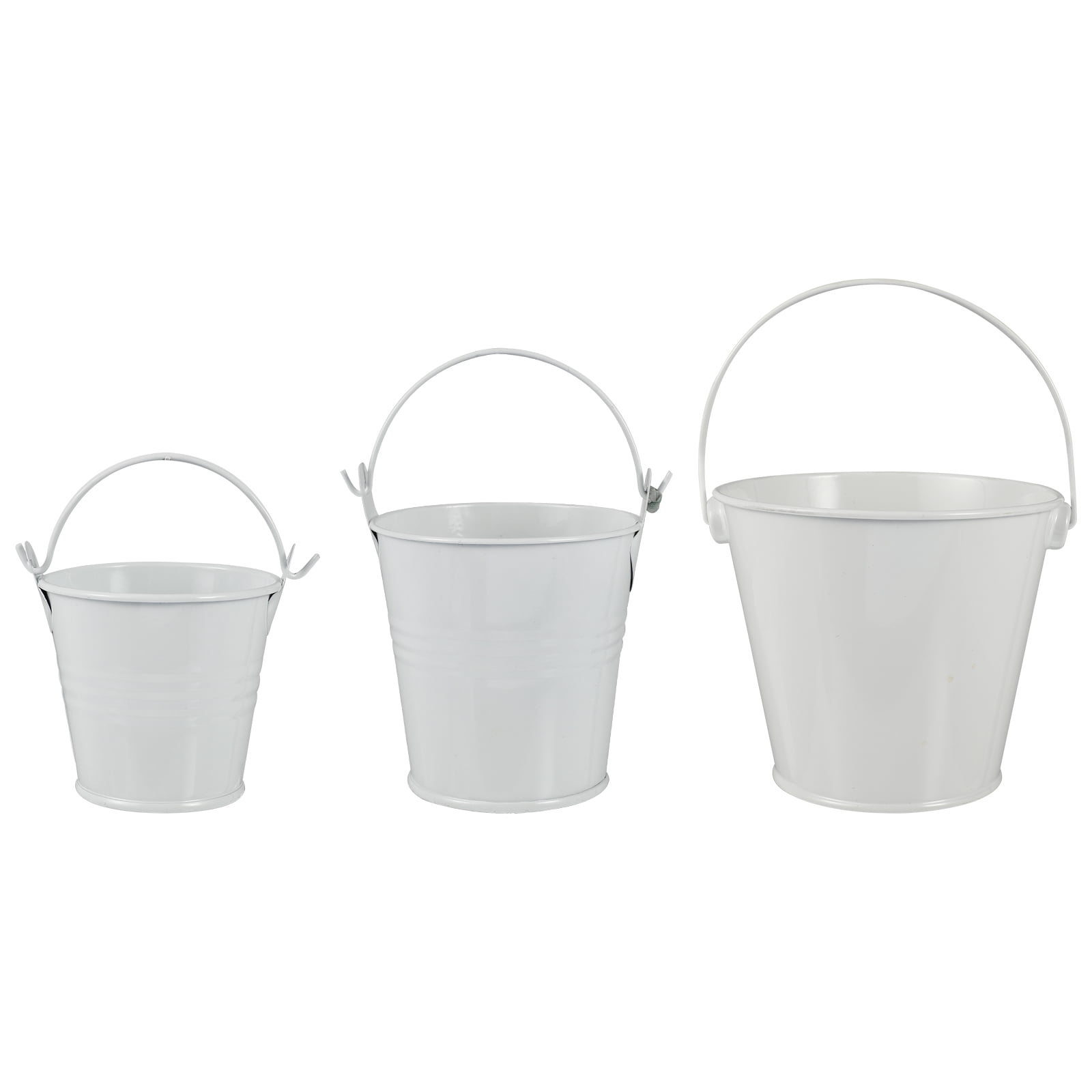 Etereauty Flower Buckets Metal Bucket Vase French Mini Tin Galvanized