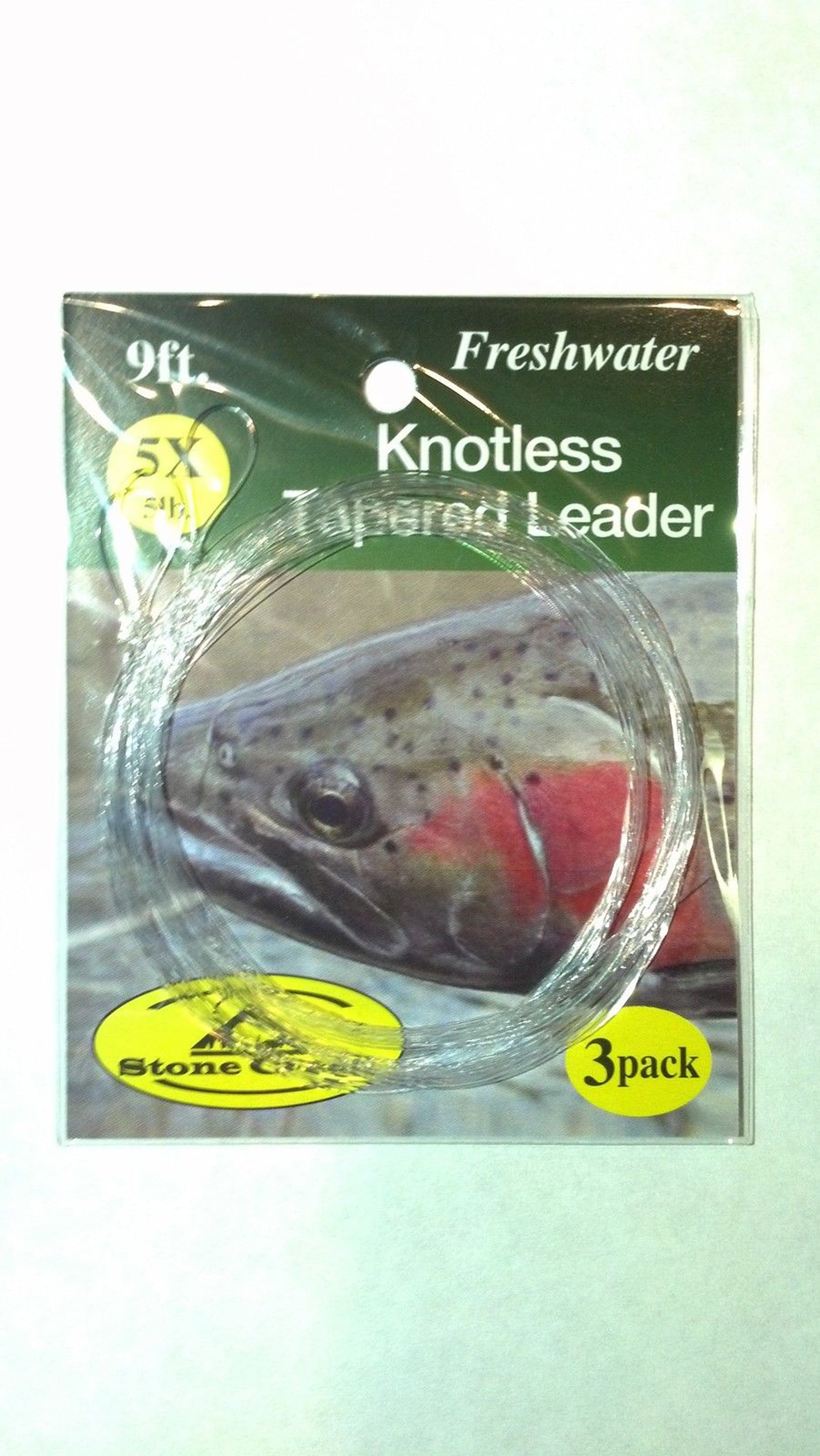 Stone Creek Knotless Tapered Leader 9ft 5X 3pk Fly Fishing