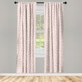 thumbnail image 3 of Ambesonne Retro Curtains, Hand Drawn Dots in Pink, Pair of 28"x84", Coconut Blush, 3 of 5