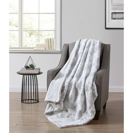 Better Homes & Gardens Leopard Faux Rabbit Fur Throw Blanket, 50 x 60, Ivory